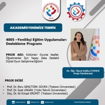 Akademisyenimize Tebrik (Dr. Öğr. Üyesi Saliha CEVHER)